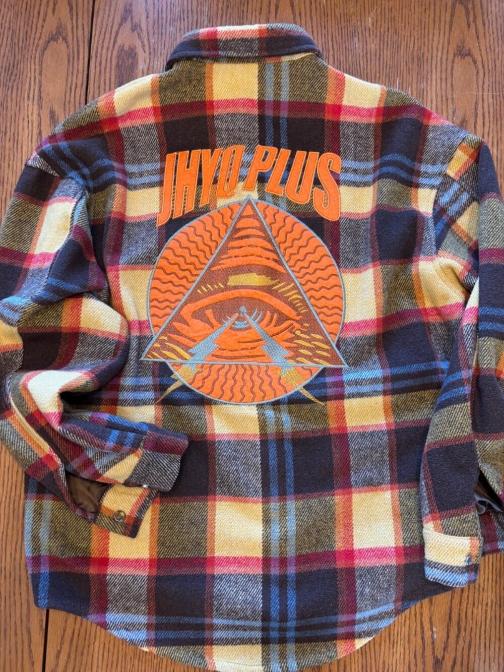 Rare Vintage Embroidered Wool JHYQ PLUS Large Workwear shirt Jacket